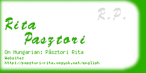 rita pasztori business card