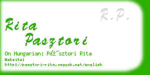 rita pasztori business card